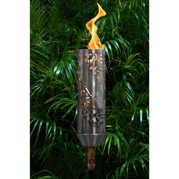 The Outdoor Plus Tiki Torch with Original TOP Torch Base - Stainless Steel OPT-TT25M